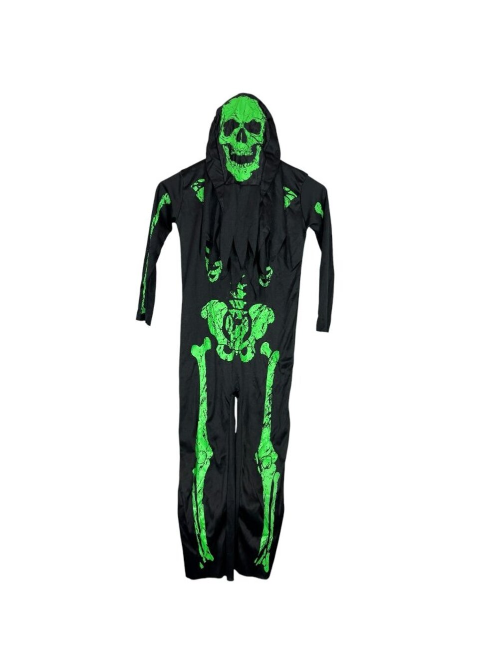 FUN WORLD Skeleton Phantom Halloween Costume Bone Print Hood Mask